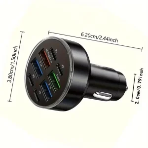 8-Port USB Type-C Car Charger